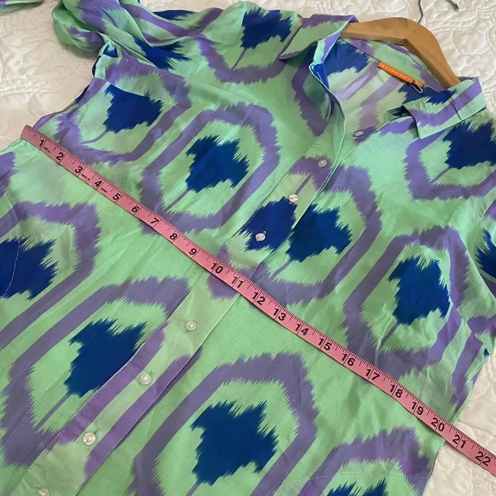 Oliphant Green and Blue Midi Dress - Picture 8 of 13